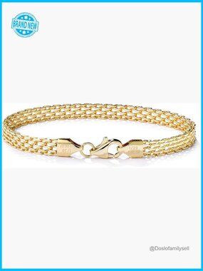 14K Gold Filled Mesh Link Chain Bracelet Elegant Minimal Chic Dainty